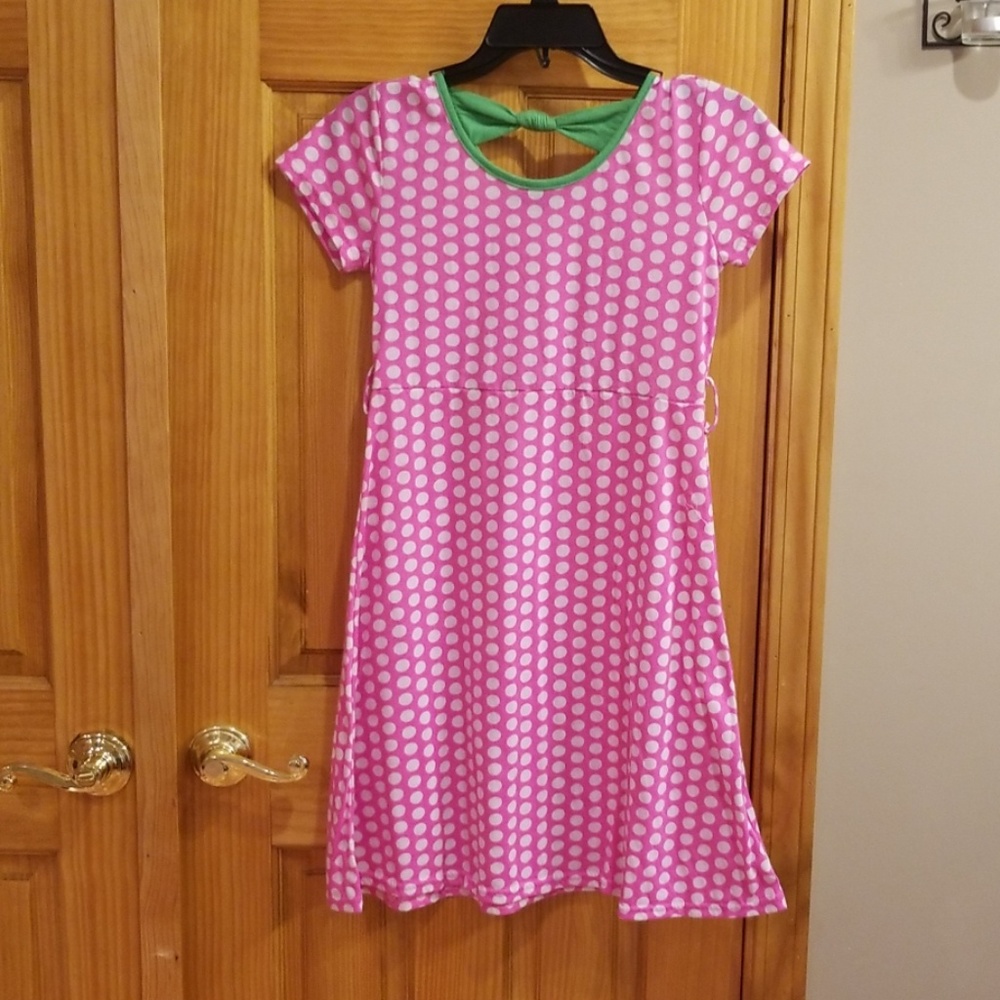 Pink polka dot dress